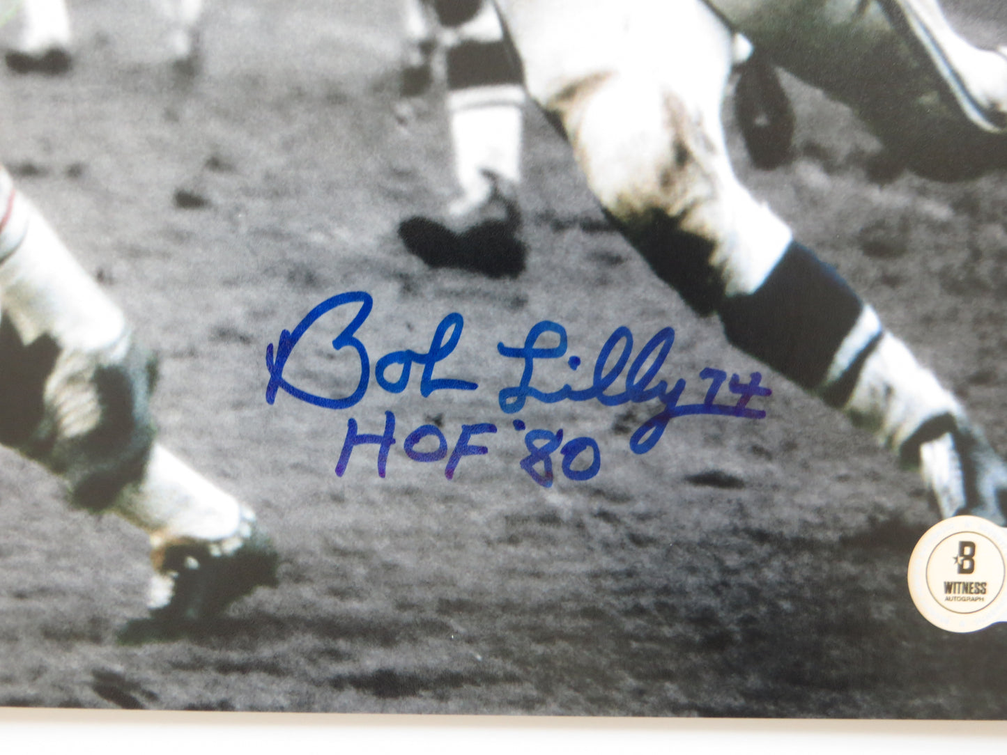 BOB LILLY DALLAS COWBOYS 8x10 PHOTO Tackling Jim Brown BAS