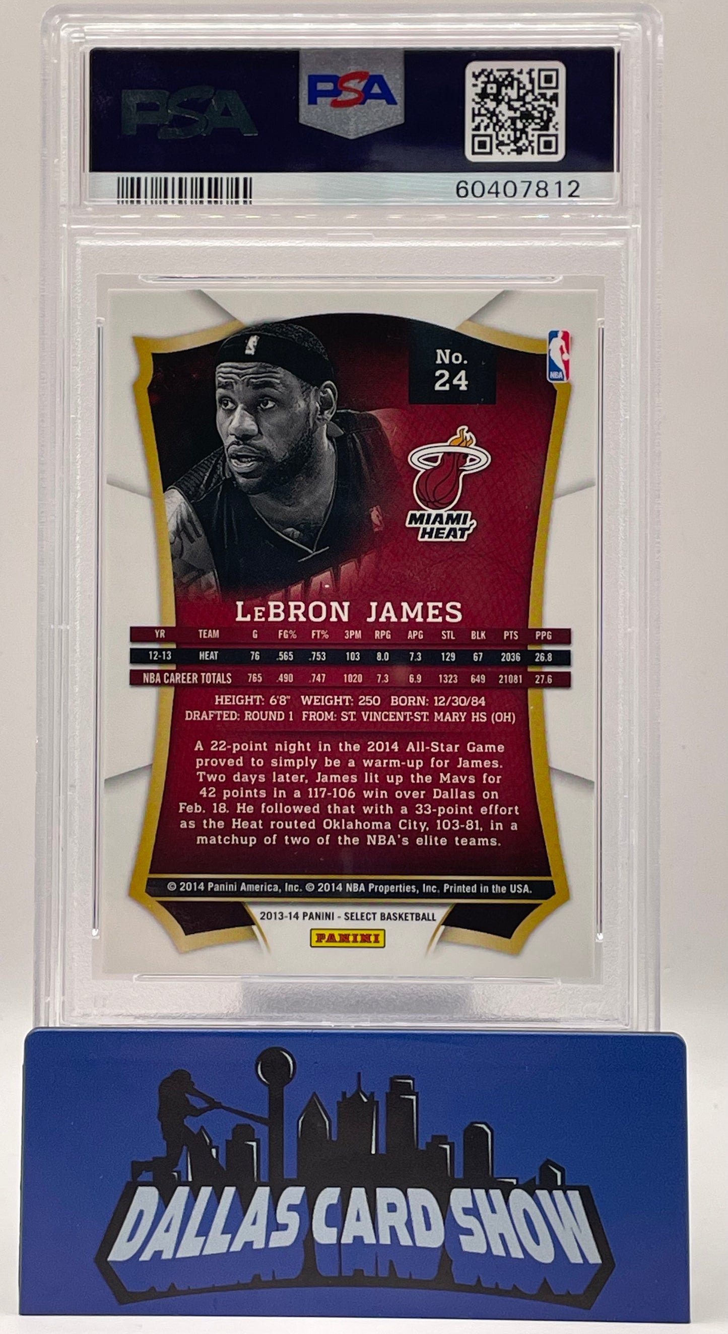 2013 Panini Select #24 LeBron James PSA 9