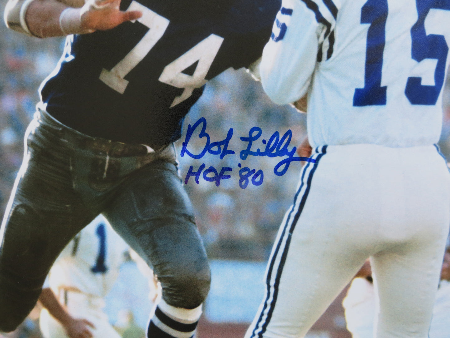 BOB LILLY DALLAS COWBOYS SIGNED 8x10 PHOTO w/HOF80 Colts BAS COA