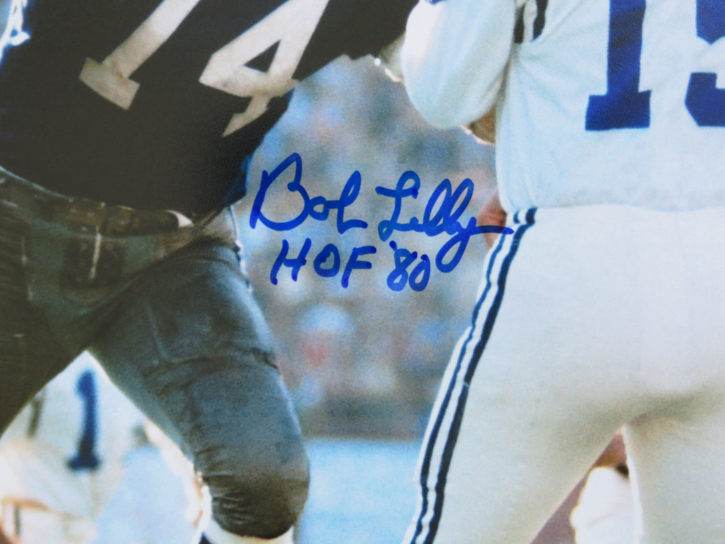 BOB LILLY DALLAS COWBOYS SIGNED 8x10 PHOTO w/HOF80 Colts BAS COA