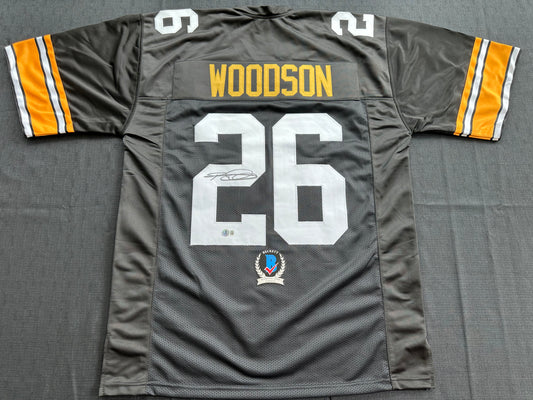 ROD WOODSON Pittsburgh Steelers SIGNED FOOTBALL JERSEY XL Ravens Purdue BAS COA