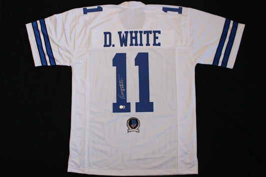 DANNY WHITE SIGNED FOOTBALL HOME JERSEY XL Dallas Cowboys BAS COA