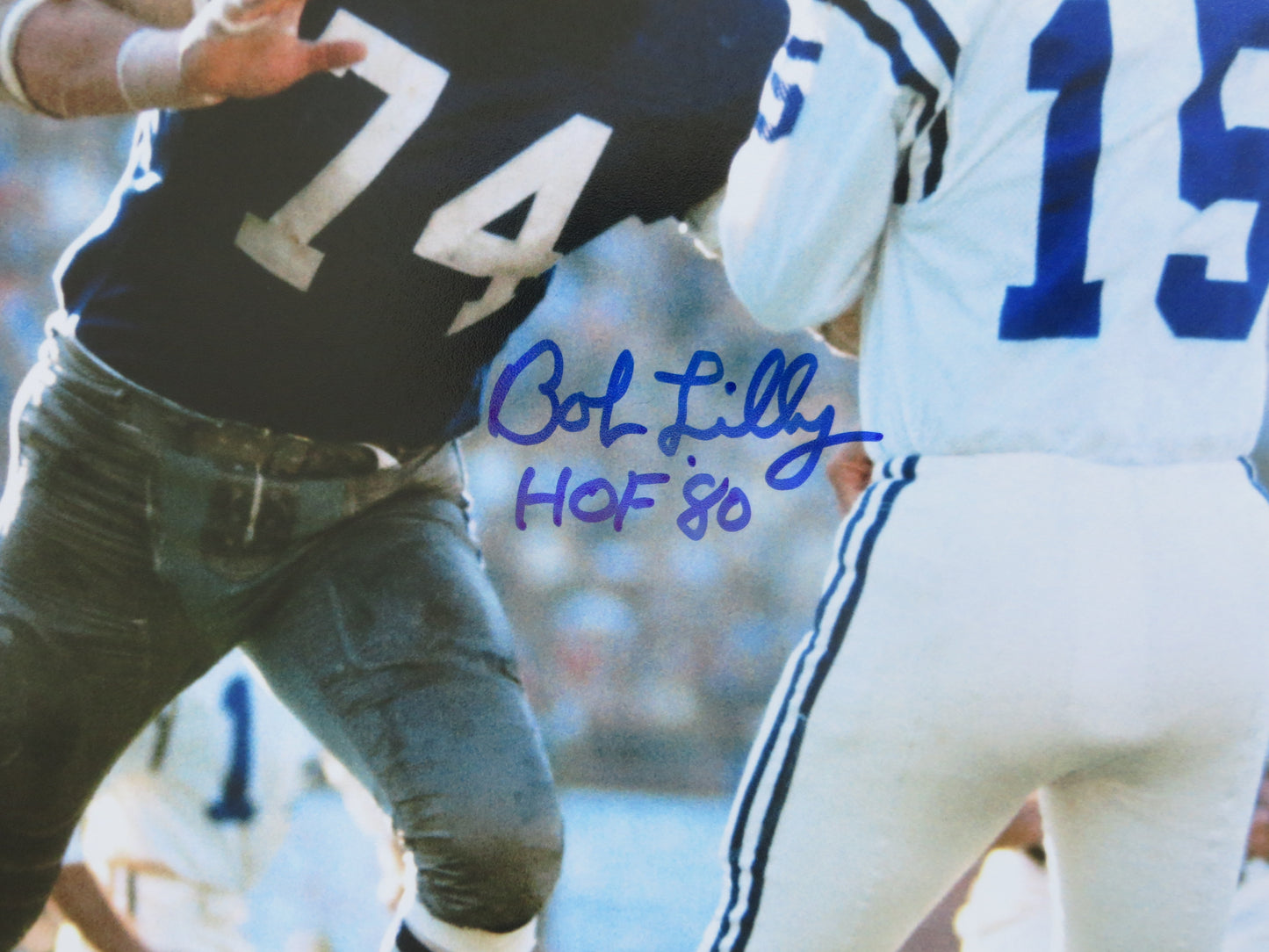 BOB LILLY DALLAS COWBOYS SIGNED 8x10 PHOTO w/HOF80 Colts BAS COA