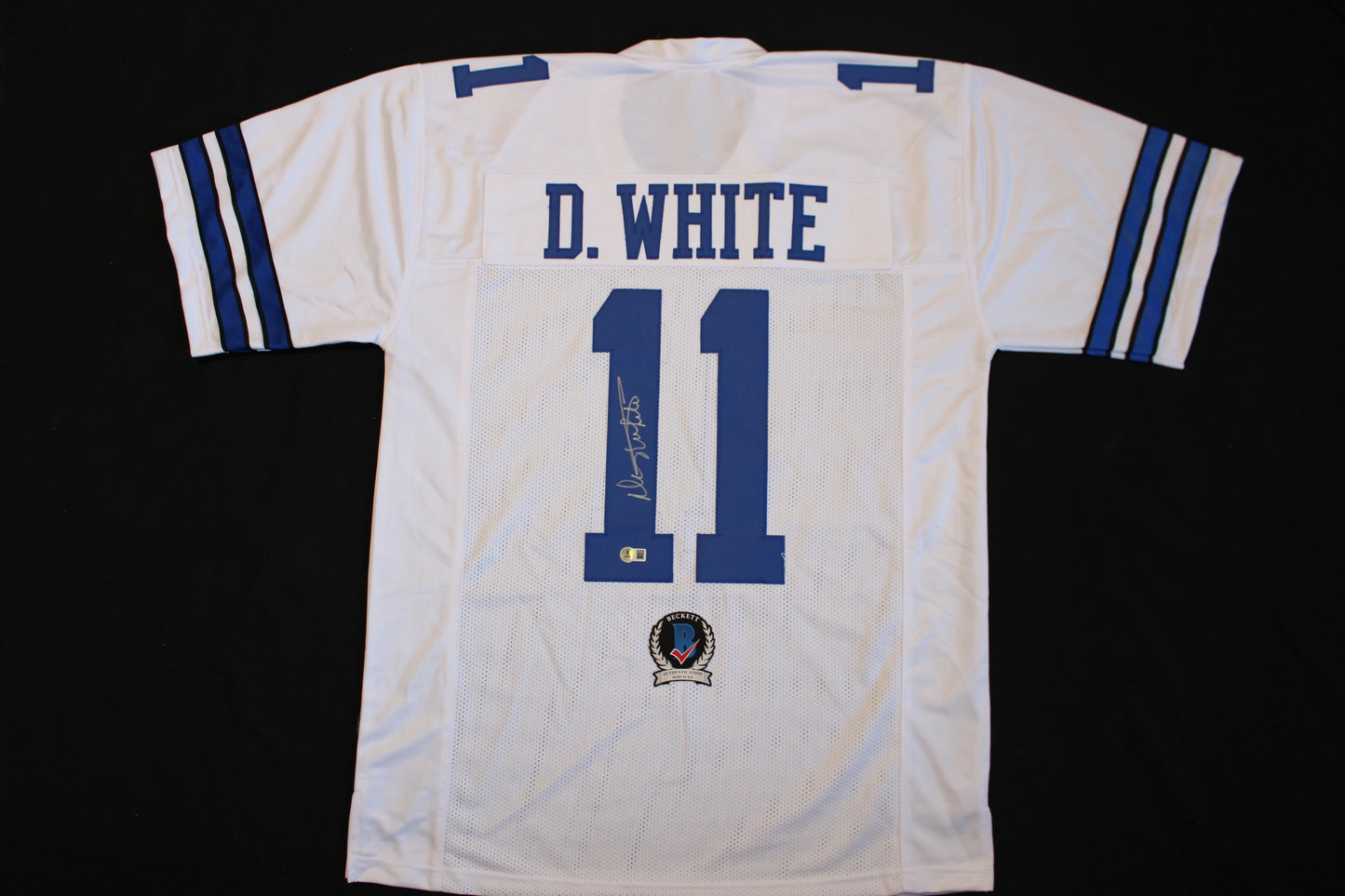 DANNY WHITE SIGNED FOOTBALL HOME JERSEY XL Dallas Cowboys BAS COA