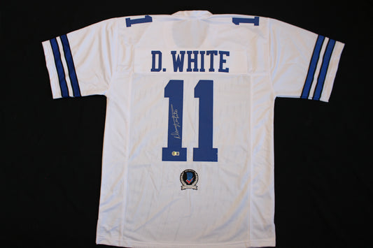 DANNY WHITE SIGNED FOOTBALL HOME JERSEY XL Dallas Cowboys BAS COA