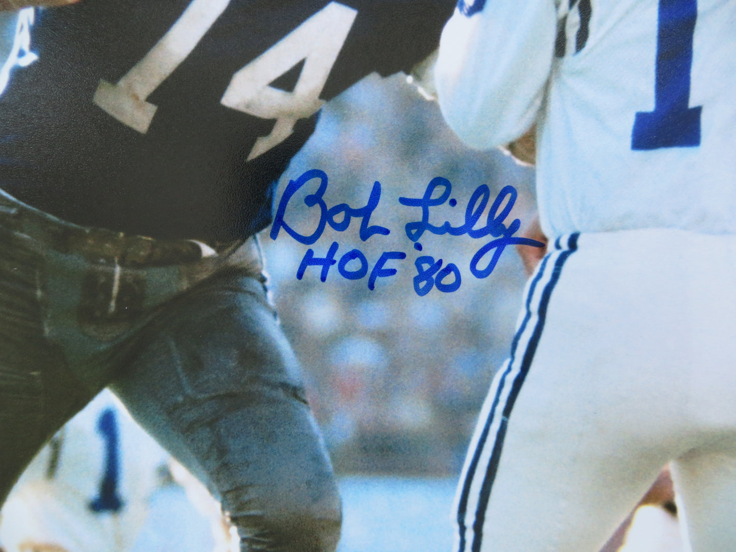 BOB LILLY DALLAS COWBOYS SIGNED 8x10 PHOTO w/HOF80 Colts BAS COA