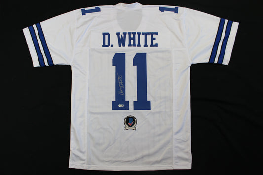 DANNY WHITE SIGNED FOOTBALL HOME JERSEY XL Dallas Cowboys BAS COA