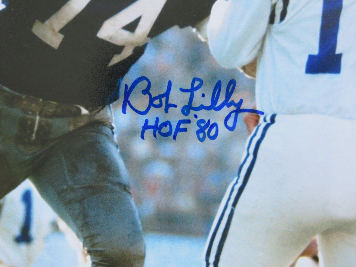 BOB LILLY DALLAS COWBOYS SIGNED 8x10 PHOTO w/HOF80 Colts BAS COA