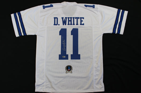 DANNY WHITE SIGNED FOOTBALL HOME JERSEY XL Dallas Cowboys BAS COA