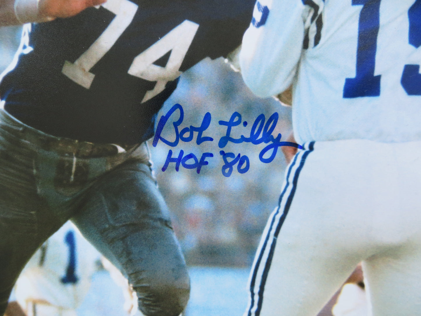 BOB LILLY DALLAS COWBOYS SIGNED 8x10 PHOTO w/HOF80 Colts BAS COA