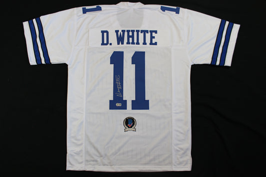 DANNY WHITE SIGNED FOOTBALL HOME JERSEY XL Dallas Cowboys BAS COA