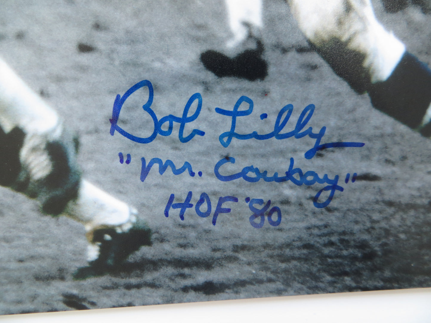 BOB LILLY DALLAS COWBOYS SIGNED 8x10 PHOTO Jim Brown w/HOF BAS