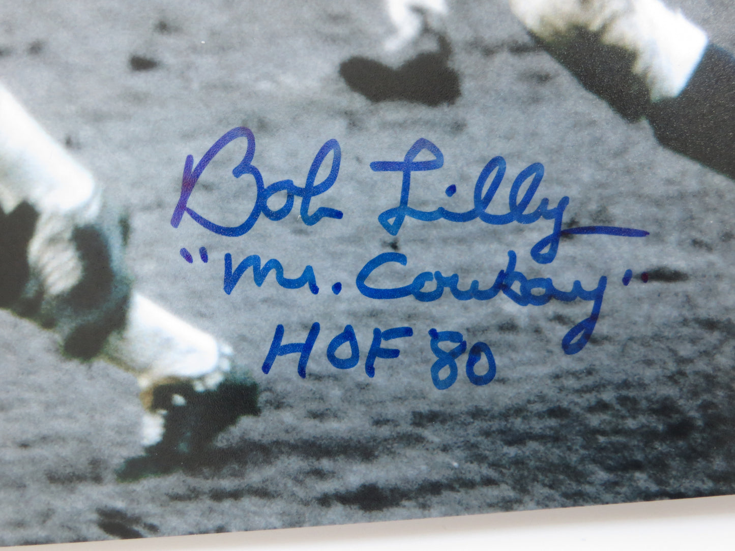 BOB LILLY DALLAS COWBOYS SIGNED 8x10 PHOTO Jim Brown w/HOF BAS