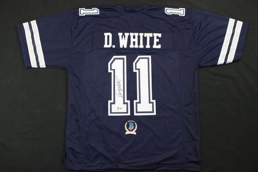 DANNY WHITE SIGNED FOOTBALL ROAD JERSEY 3XL Dallas Cowboys BAS COA