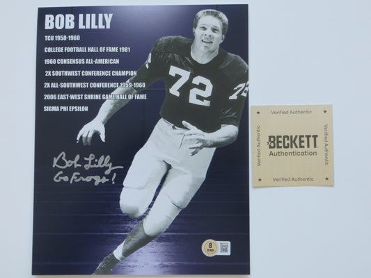 BOB LILLY TCU PURPLE 8x10 Go Frogs!