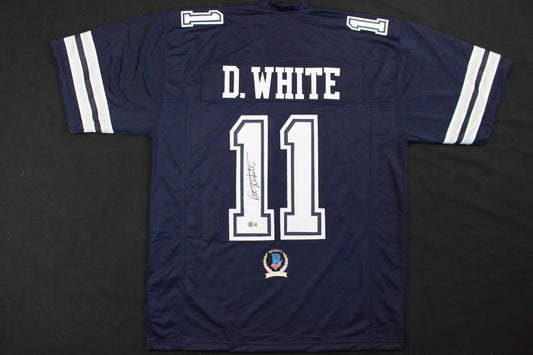 DANNY WHITE SIGNED FOOTBALL ROAD JERSEY 2XL Dallas Cowboys BAS COA