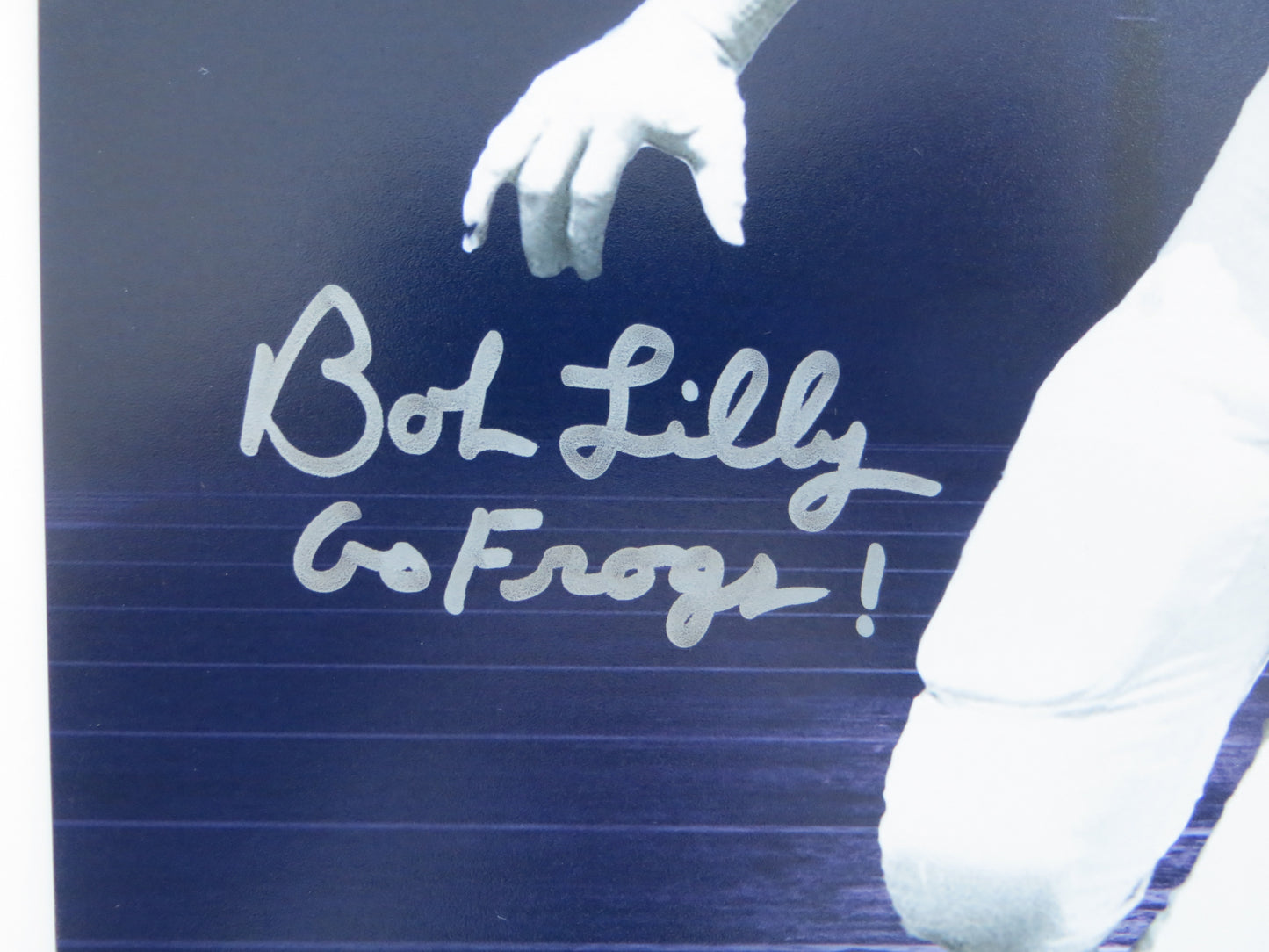 BOB LILLY TCU HORNED FROGS SIGNED Career Stats 8x10 PHOTO BAS