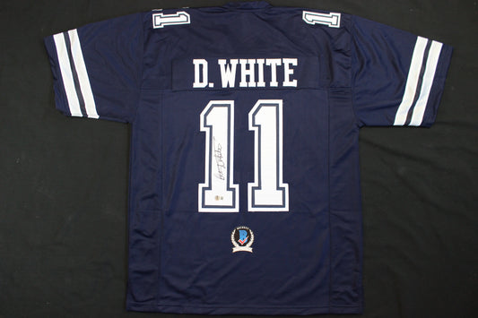 DANNY WHITE SIGNED FOOTBALL ROAD JERSEY 2XL Dallas Cowboys BAS COA
