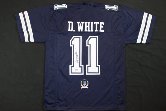 DANNY WHITE SIGNED FOOTBALL ROAD JERSEY 2XL Dallas Cowboys BAS COA