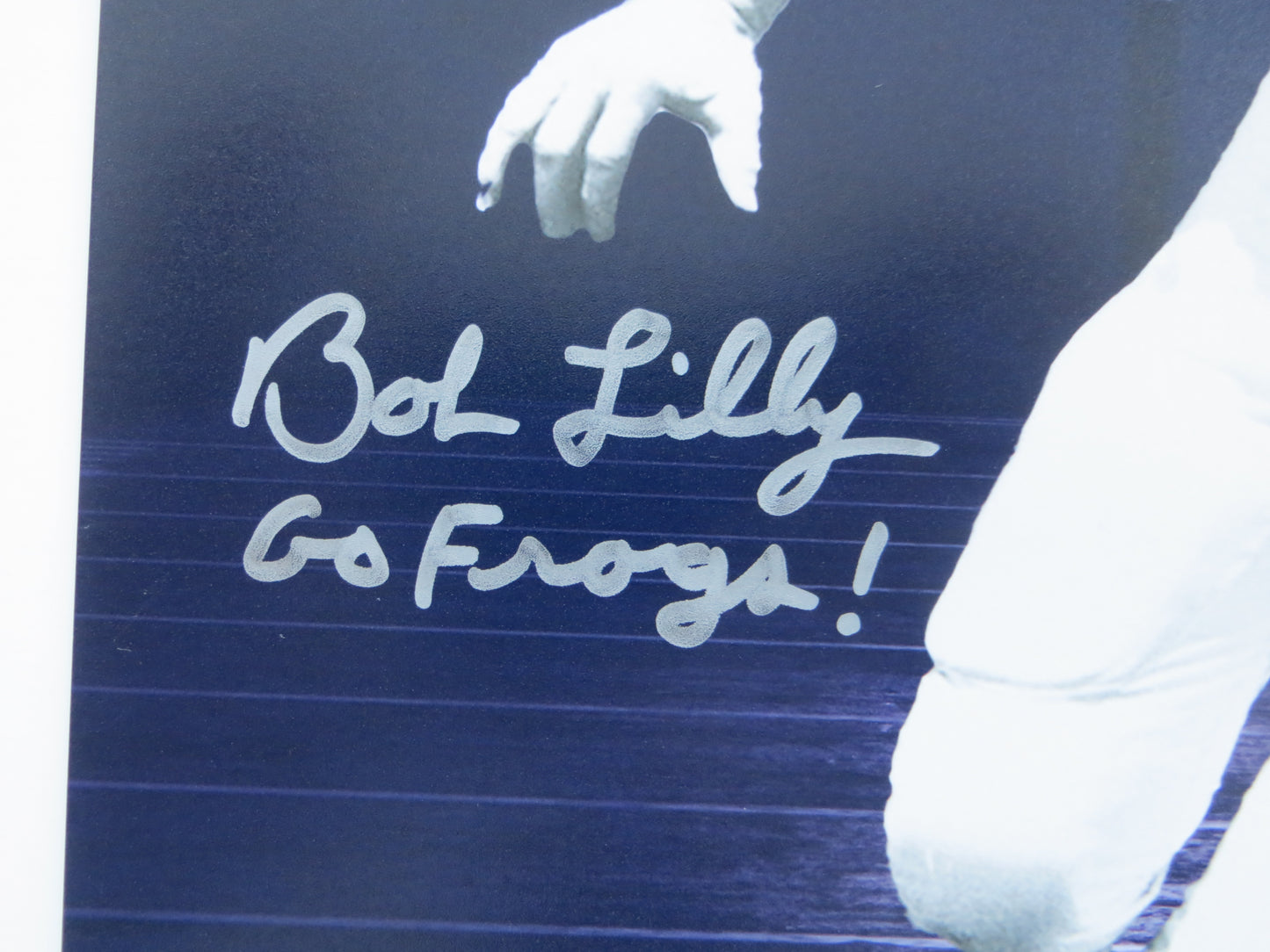 BOB LILLY TCU HORNED FROGS SIGNED Career Stats 8x10 PHOTO BAS