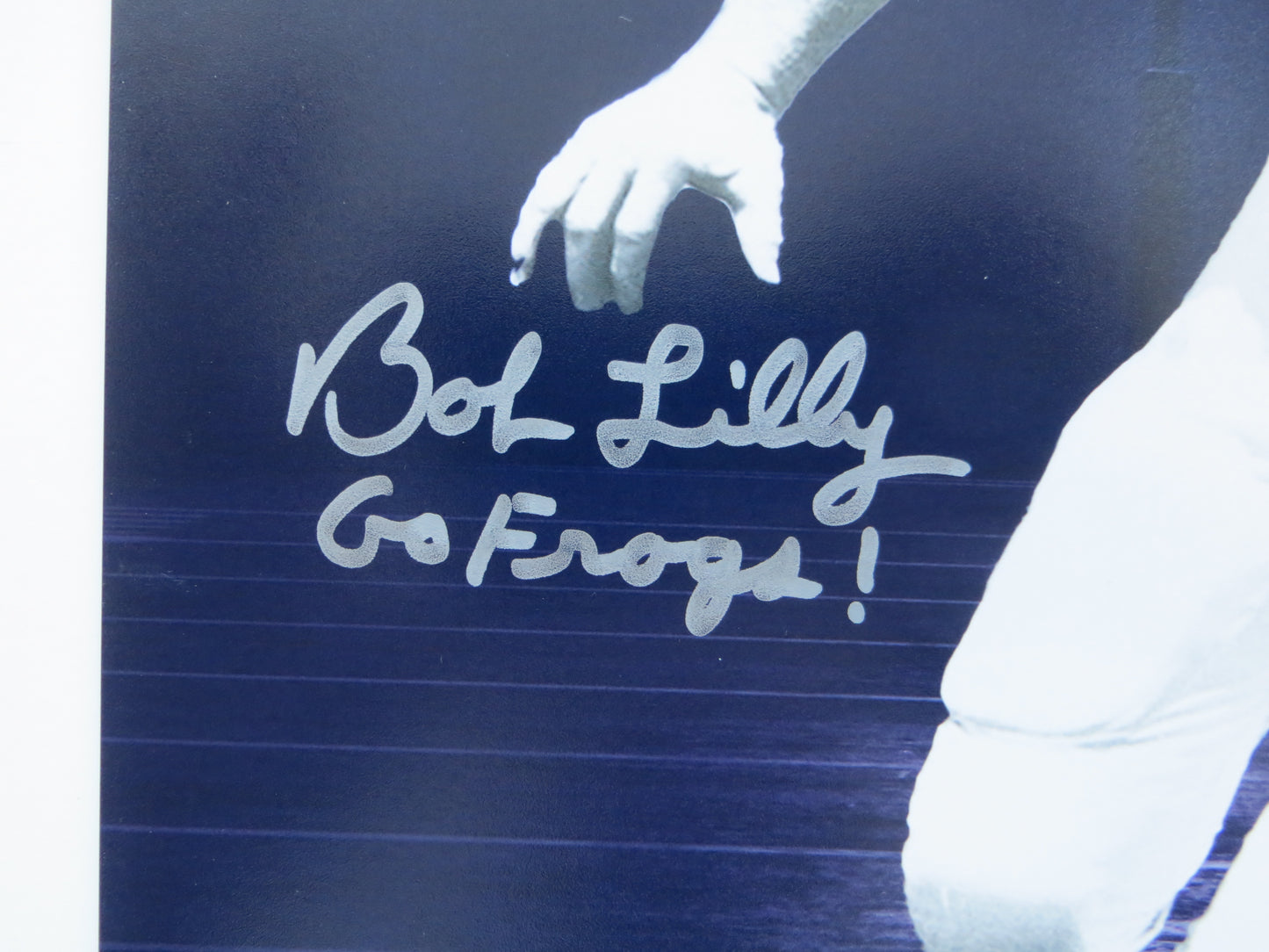 BOB LILLY TCU HORNED FROGS SIGNED Career Stats 8x10 PHOTO BAS