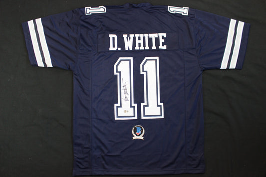 DANNY WHITE SIGNED FOOTBALL ROAD JERSEY 2XL Dallas Cowboys BAS COA