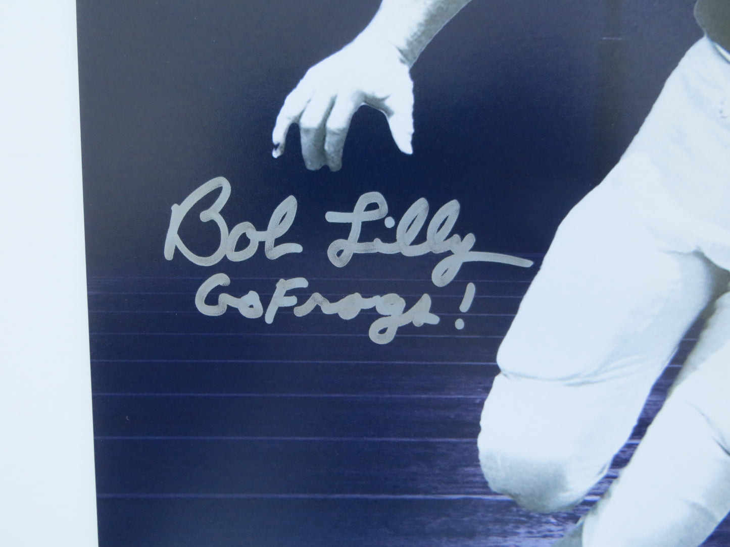 BOB LILLY TCU HORNED FROGS SIGNED Career Stats 8x10 PHOTO BAS