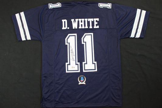 DANNY WHITE SIGNED FOOTBALL ROAD JERSEY XL Dallas Cowboys BAS COA