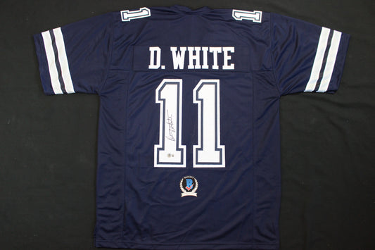 DANNY WHITE SIGNED FOOTBALL ROAD JERSEY XL Dallas Cowboys BAS COA