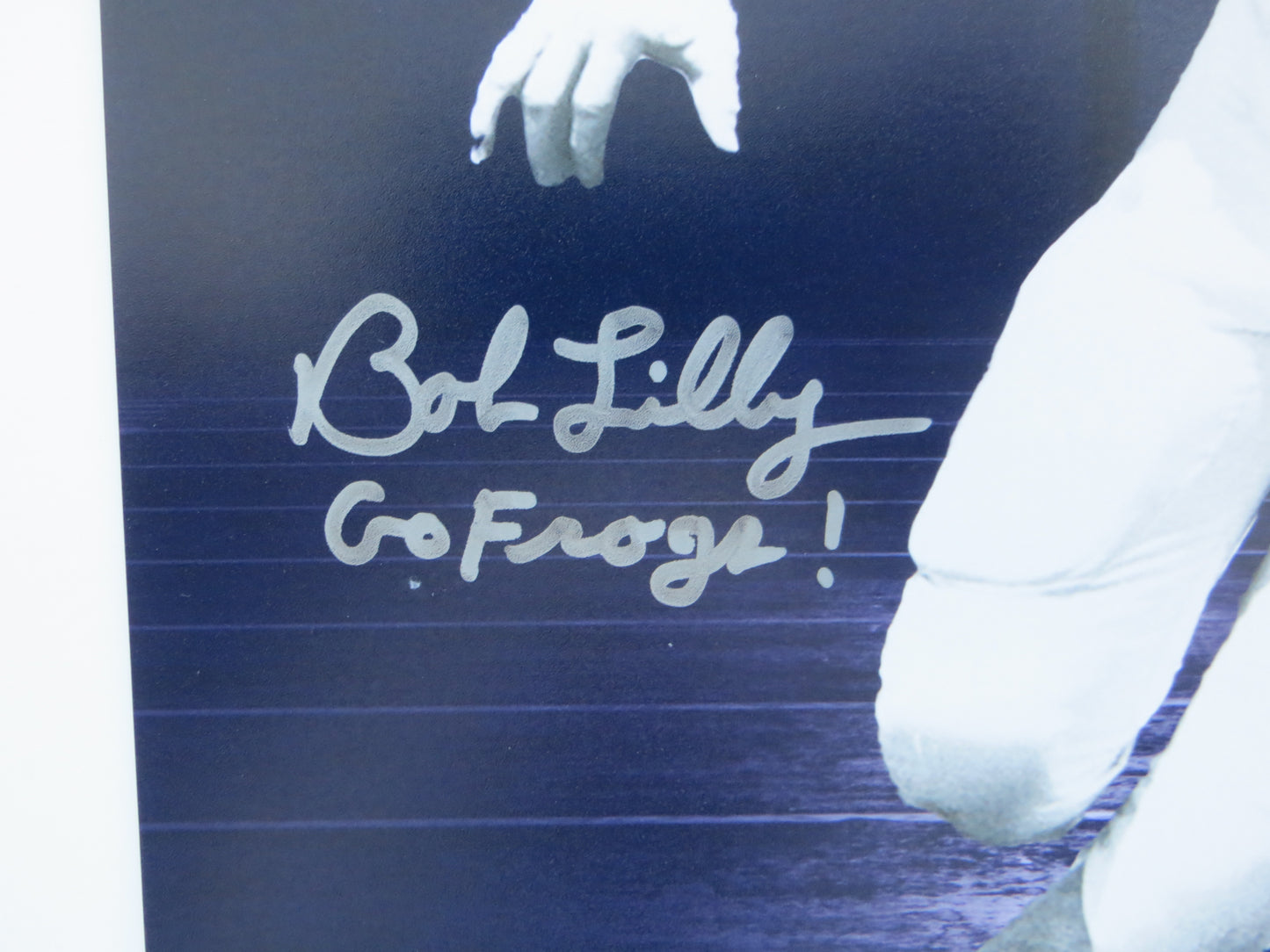 BOB LILLY TCU HORNED FROGS SIGNED 8x10 PHOTO w/GoFrogs! BAS