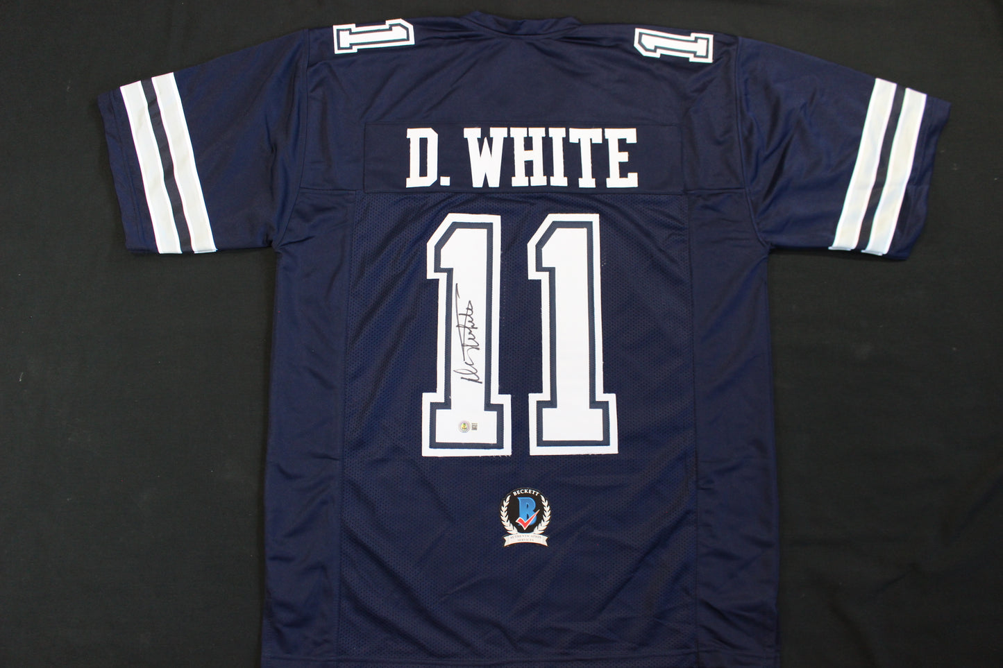 DANNY WHITE SIGNED FOOTBALL ROAD JERSEY XL Dallas Cowboys BAS COA