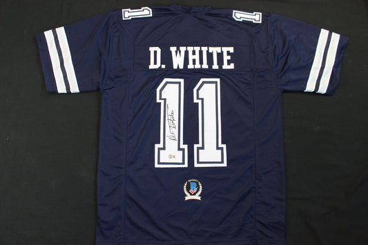 DANNY WHITE SIGNED FOOTBALL ROAD JERSEY XL Dallas Cowboys BAS COA