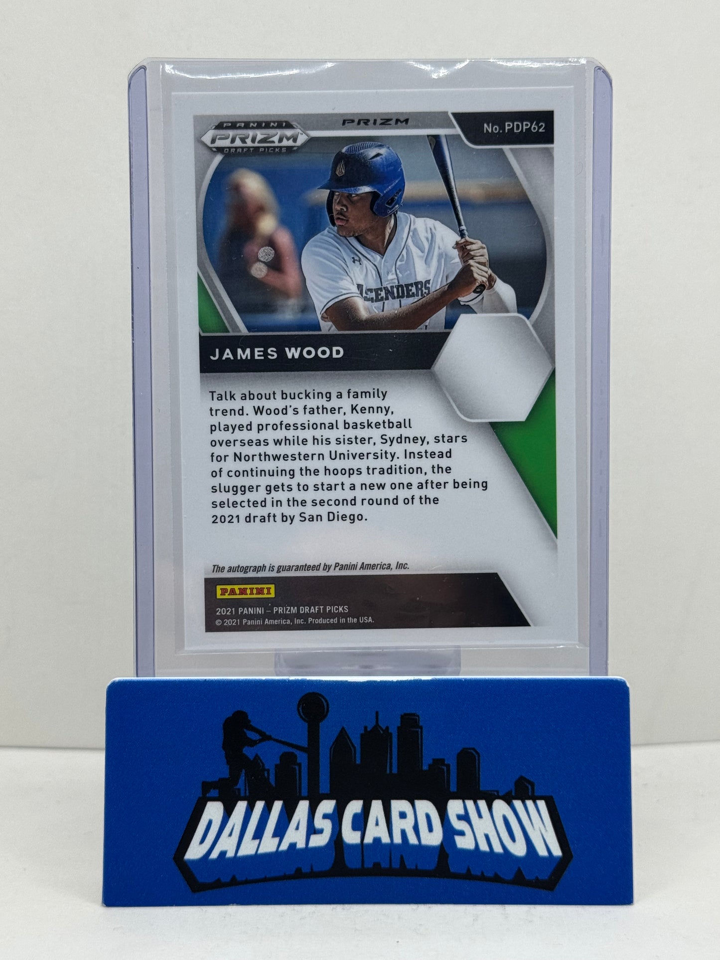 2021 Panini Prizm Draft Picks #PDP62 James Wood Silver Autograph Nationals