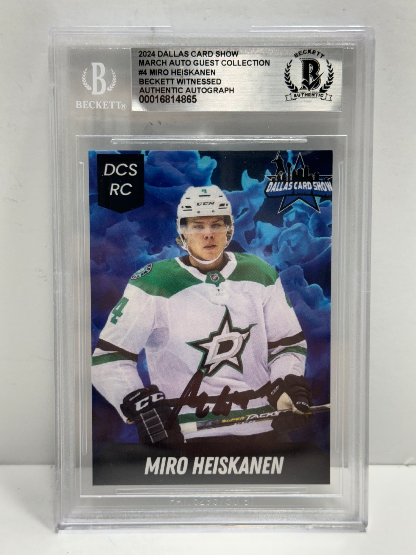 2024 Dallas Card Show Miro Heiskanen Autograph #4 Beckett Witnessed