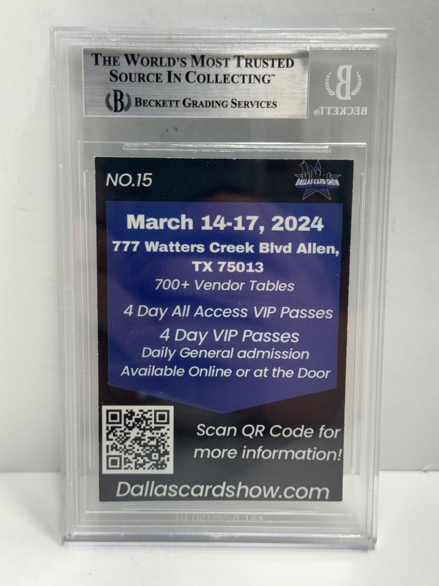 2024 Dallas Card Show Colt McCoy #15 Beckett Witnessed Authentic Autograph (4857)