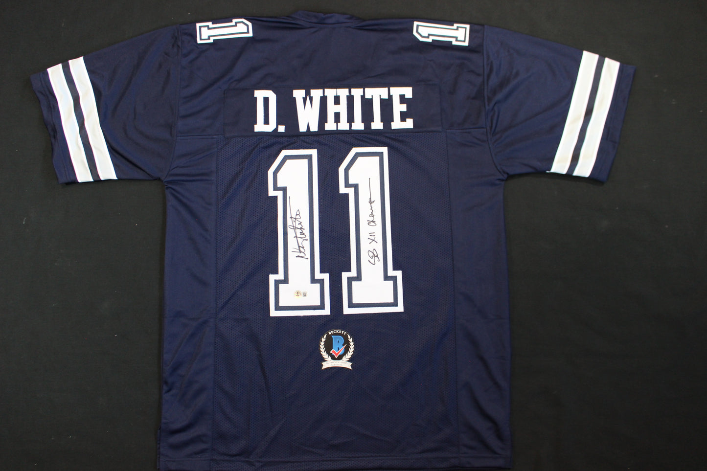 DANNY WHITE SIGNED FOOTBALL ROAD JERSEY XL Dallas Cowboys BAS COA