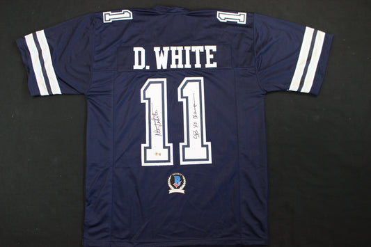 DANNY WHITE SIGNED FOOTBALL ROAD JERSEY XL Dallas Cowboys BAS COA