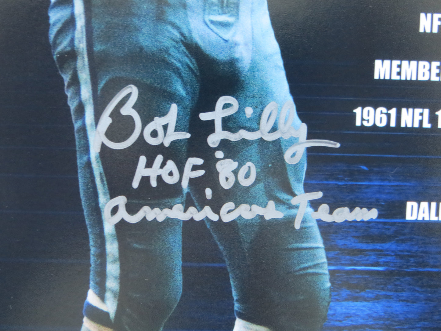 BOB LILLY DALLAS COWBOYS SIGNED 8x10 w/HOF AmericasTeam TCU BAS