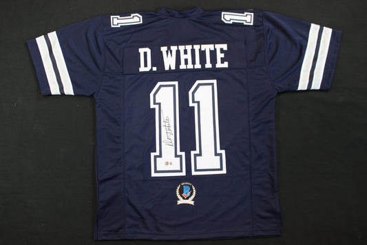 DANNY WHITE SIGNED FOOTBALL ROAD JERSEY L Dallas Cowboys BAS COA