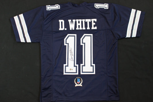 DANNY WHITE SIGNED FOOTBALL ROAD JERSEY L Dallas Cowboys BAS COA