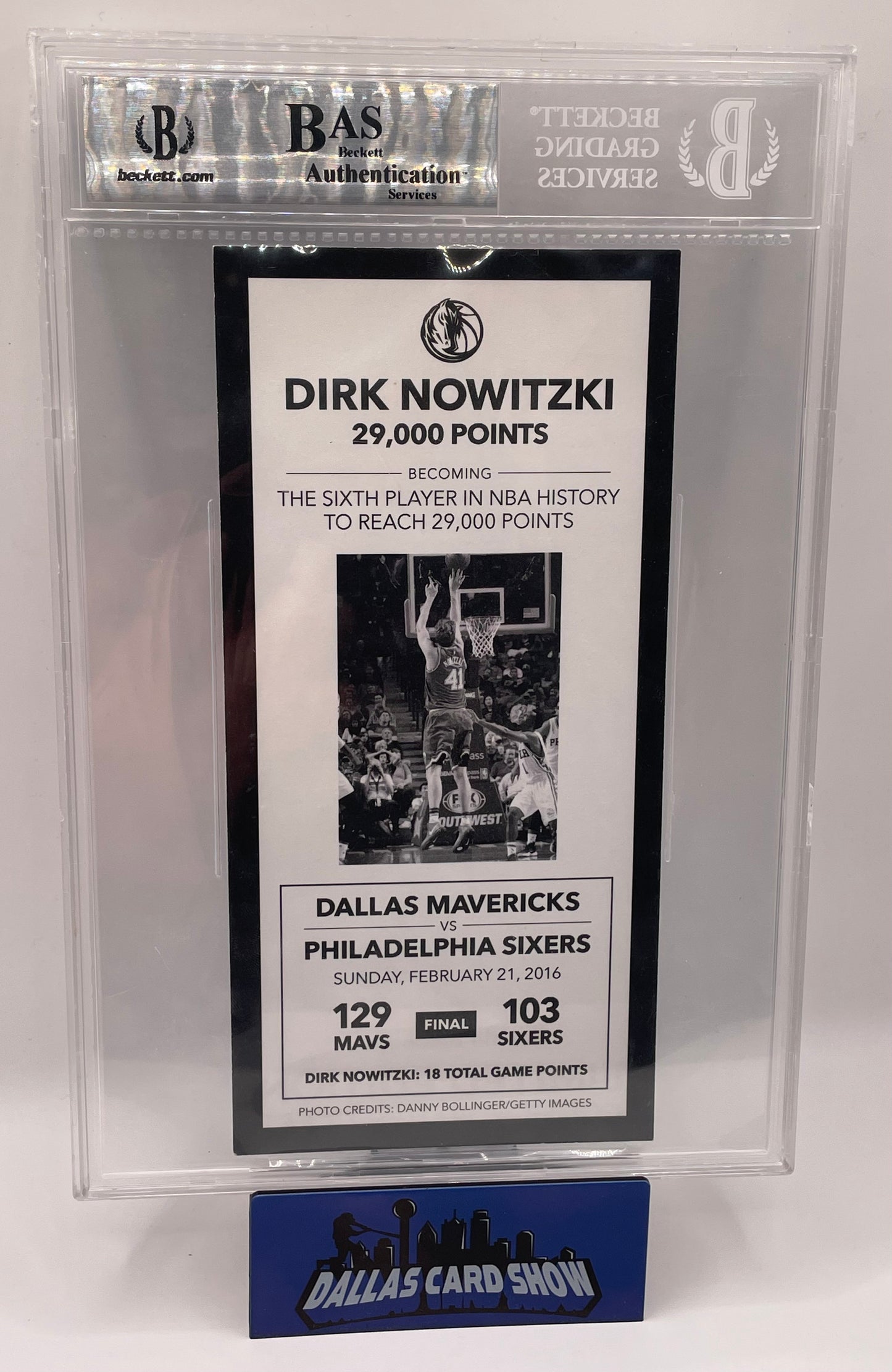 Dirk Nowitzki Signed 29,000 Points Ticket BGS Authentic