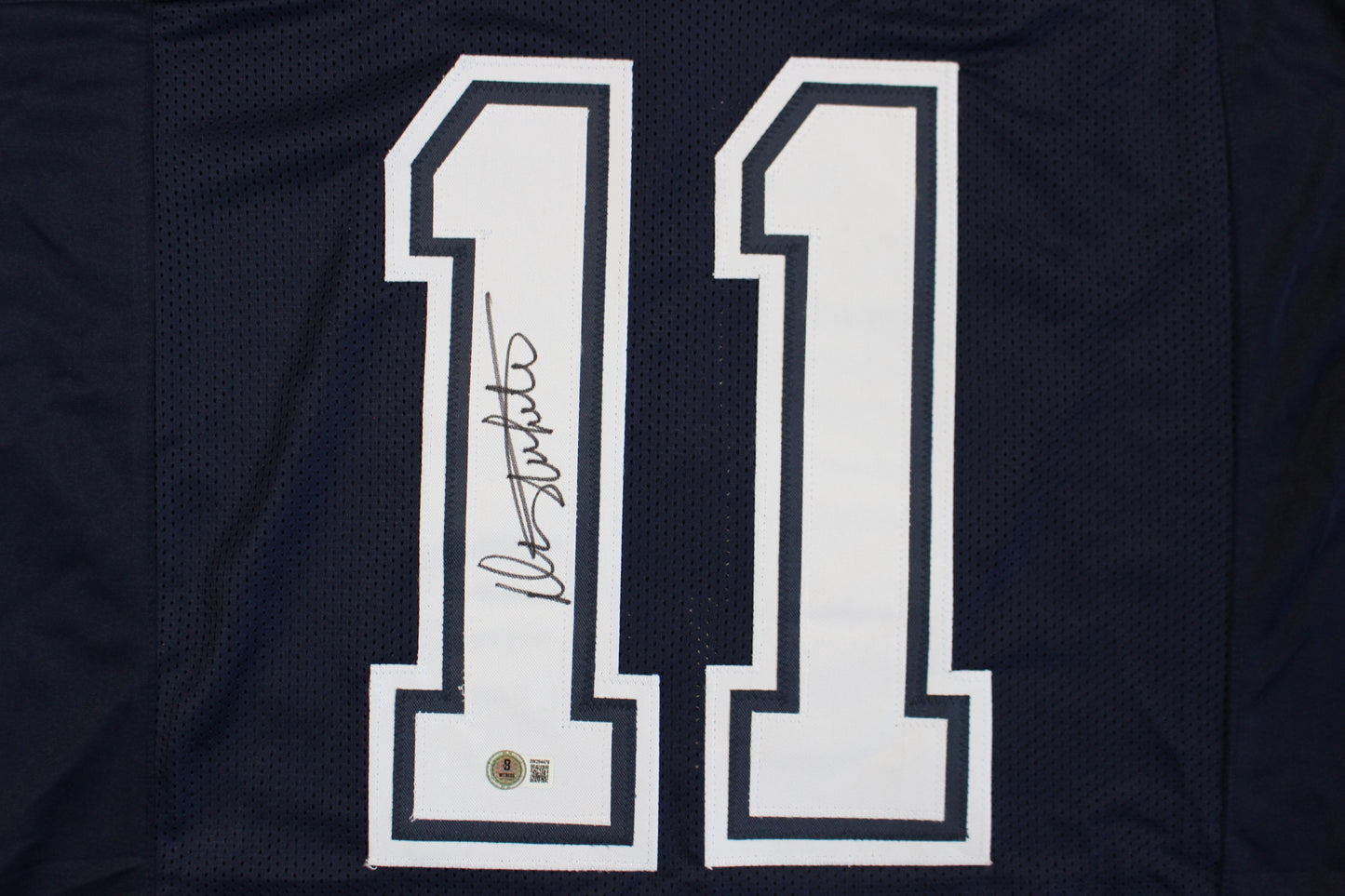 DANNY WHITE SIGNED FOOTBALL ROAD JERSEY L Dallas Cowboys BAS COA