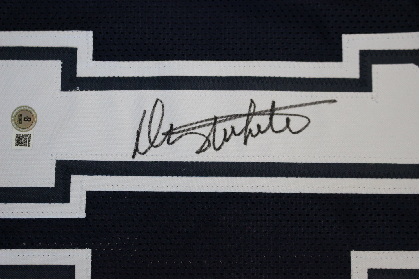 DANNY WHITE SIGNED FOOTBALL ROAD JERSEY L Dallas Cowboys BAS COA