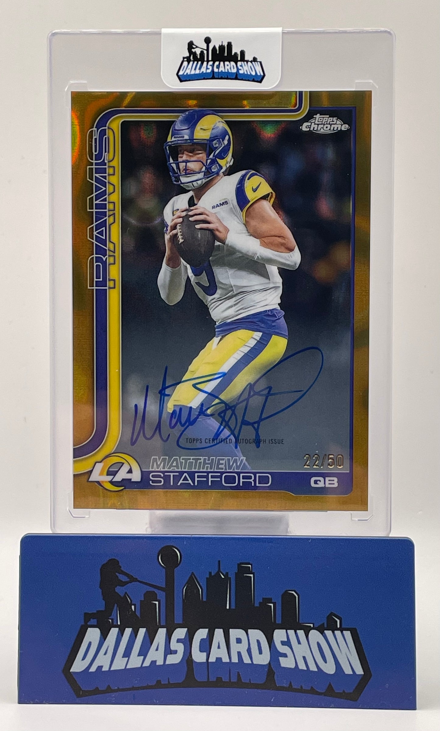 2025 Topps Chrome #BA-MS Matthew Stafford Variation Gold Ray Wave Autograph /50