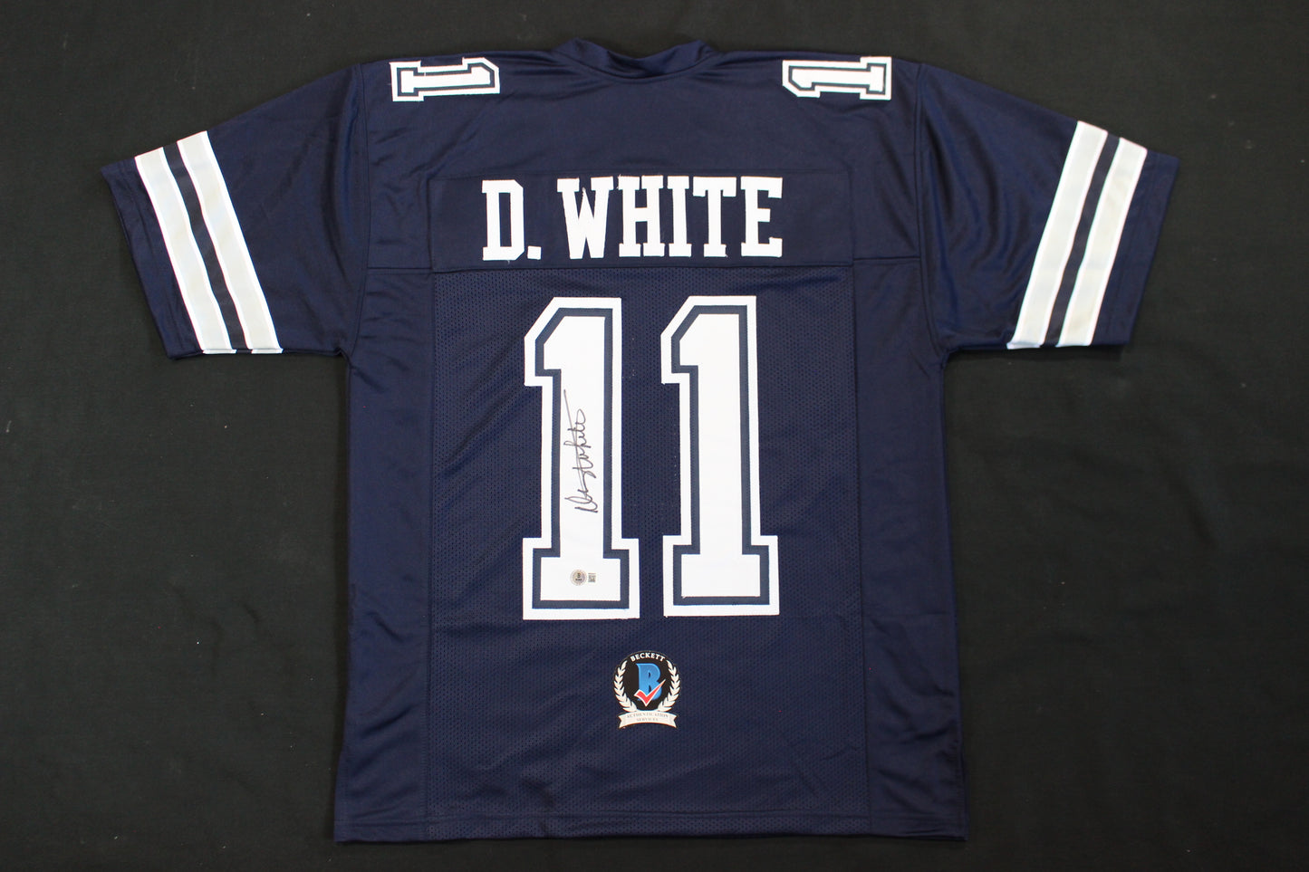 DANNY WHITE SIGNED FOOTBALL ROAD JERSEY L Dallas Cowboys BAS COA