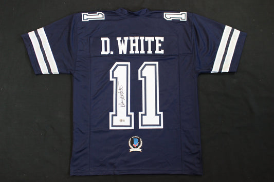 DANNY WHITE SIGNED FOOTBALL ROAD JERSEY L Dallas Cowboys BAS COA