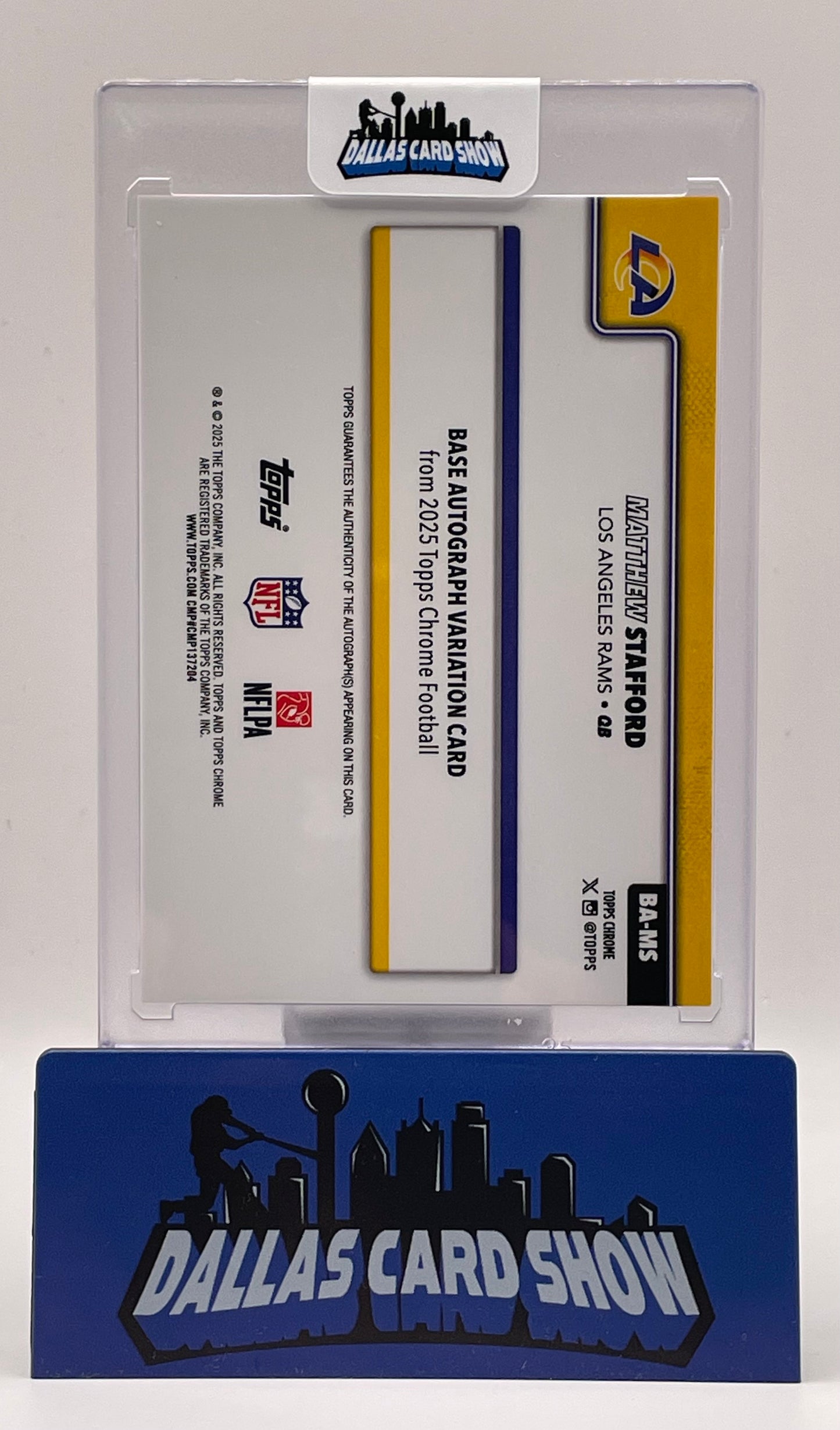 2025 Topps Chrome #BA-MS Matthew Stafford Variation Gold Ray Wave Autograph /50