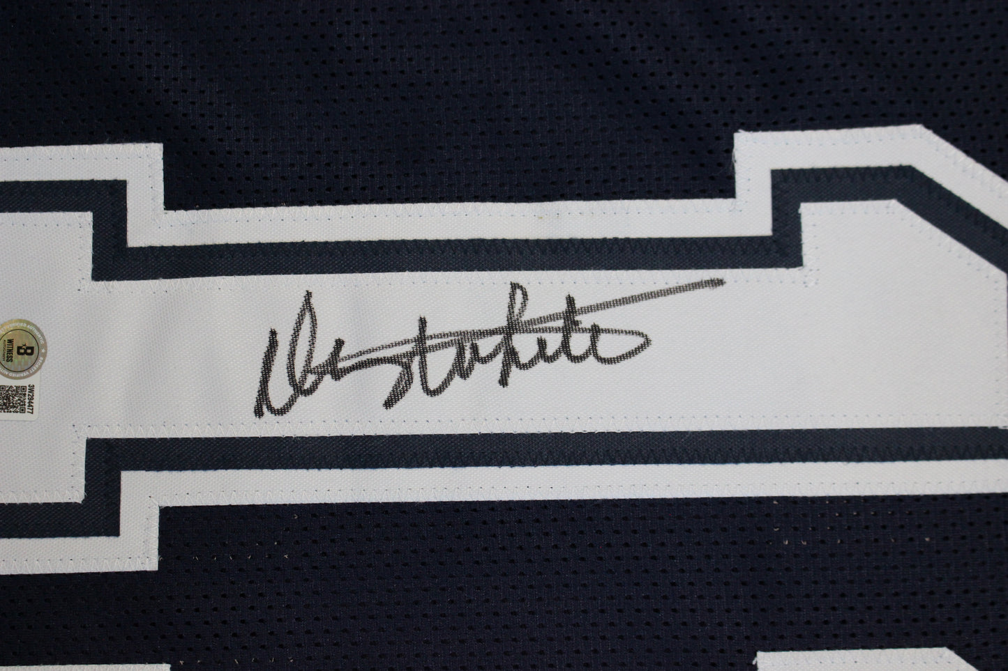 DANNY WHITE SIGNED FOOTBALL ROAD JERSEY L Dallas Cowboys BAS COA