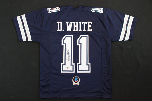 DANNY WHITE SIGNED FOOTBALL ROAD JERSEY L Dallas Cowboys BAS COA