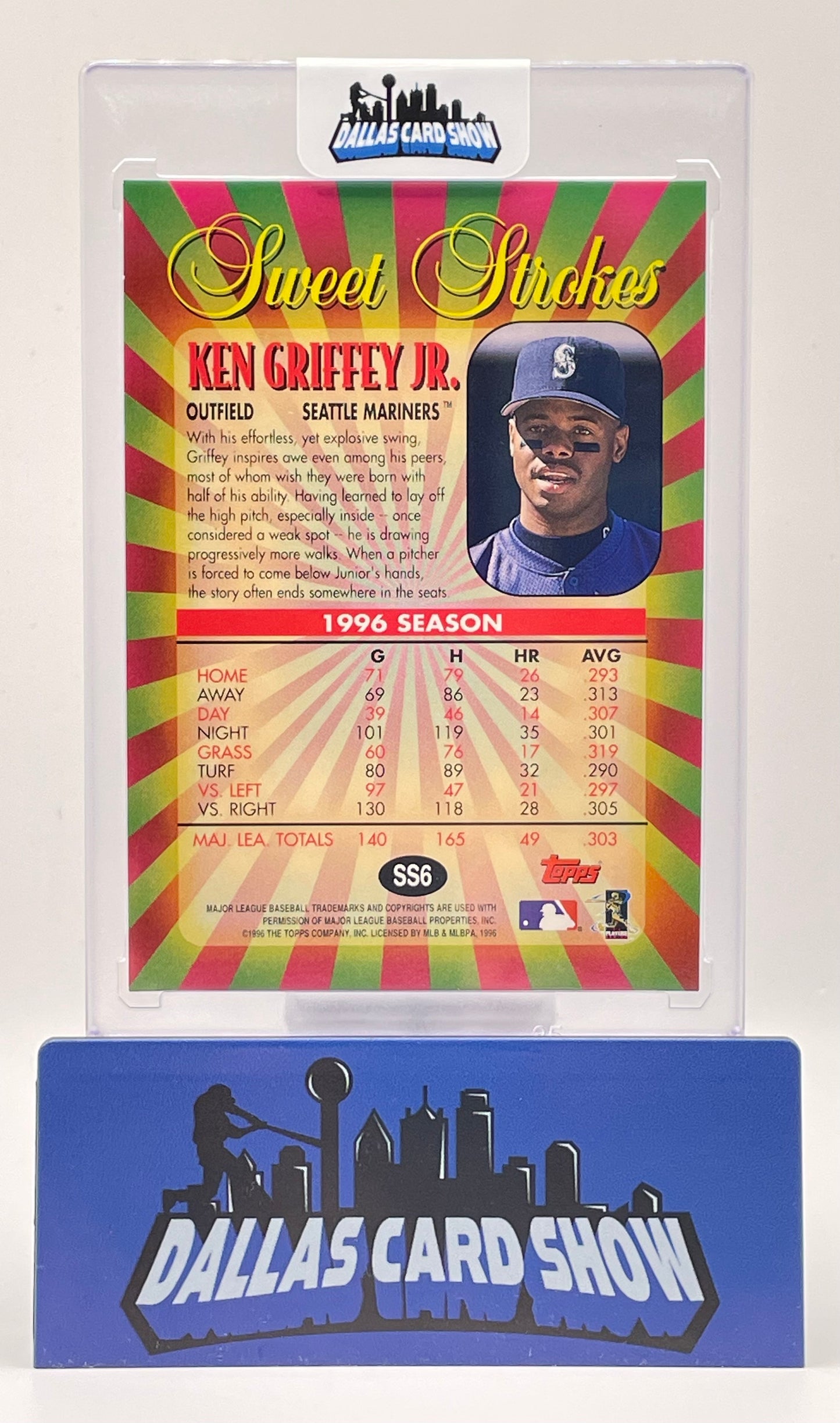 1996 Topps #SS6 Ken Griffey Jr Sweet Strokes Insert Mariners